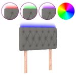 Casa si Gradina - Mobilier - Paturi si accesorii - Accesorii paturi - Tablie de pat cu LED, gri deschis, 80x7x78/88 cm, textil - Infinity.ro