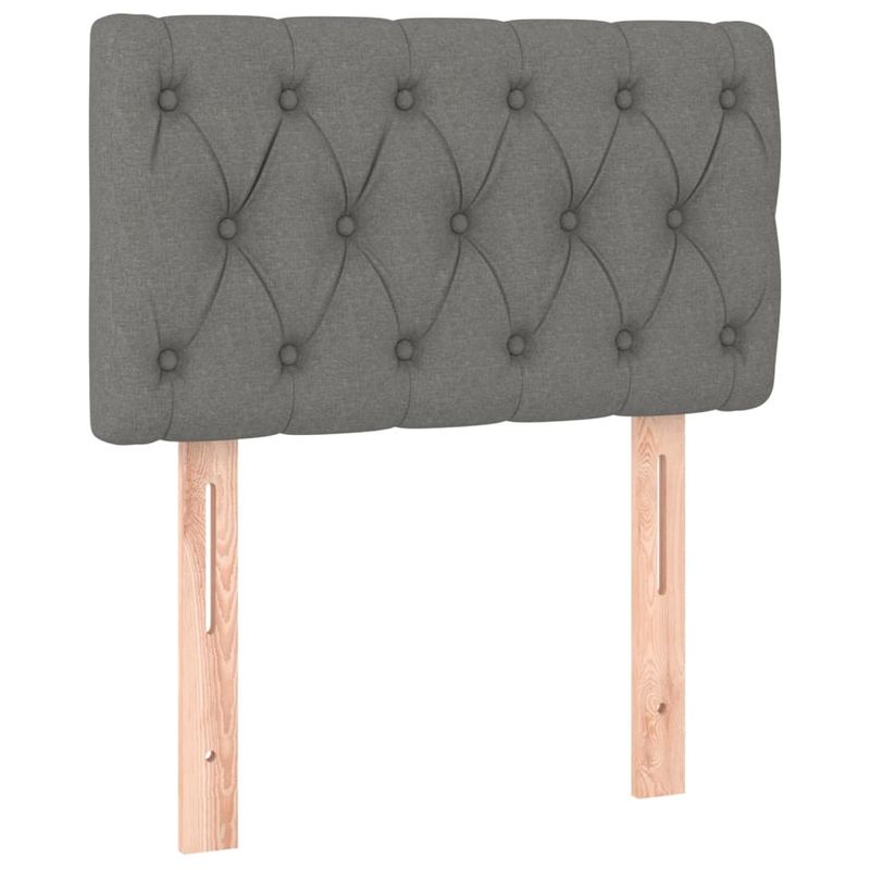 Casa si Gradina - Mobilier - Paturi si accesorii - Accesorii paturi - Tablie de pat cu LED, gri deschis, 80x7x78/88 cm, textil - Infinity.ro