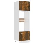 Casa si Gradina - Mobilier - Comode si corpuri - Corpuri bucatarie - Dulap cuptor microunde stejar afumat 60x57x207cm lemn prelucrat - Infinity.ro