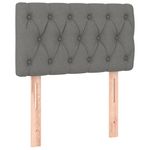 Casa si Gradina - Mobilier - Paturi si accesorii - Accesorii paturi - Tablie de pat cu LED, gri inchis, 80x7x78/88 cm, textil - Infinity.ro