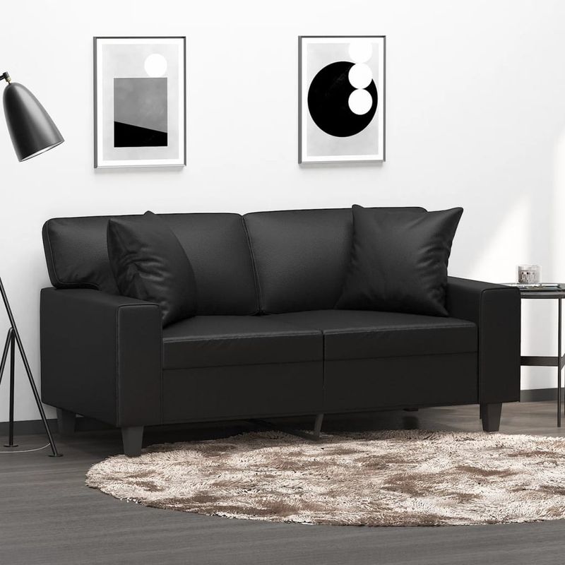 Casa si Gradina - Textile si covoare - Perne si pilote - Perne decorative - Perne decorative, 2 buc., negru, 40x40 cm, piele ecologica - Infinity.ro