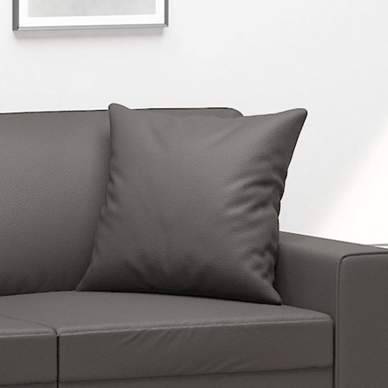 Casa si Gradina - Textile si covoare - Perne si pilote - Perne decorative - Perne decorative, 2 buc., gri, 40x40 cm, piele ecologica - Infinity.ro