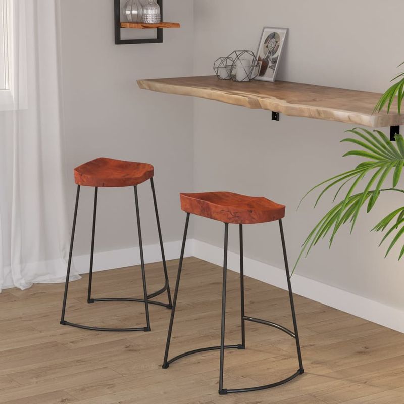 Casa si Gradina - Mobilier - Scaune si fotolii - Scaune - Scaune de bar Gavin 2 buc. 45x40x63 cm lemn masiv de mango - Infinity.ro