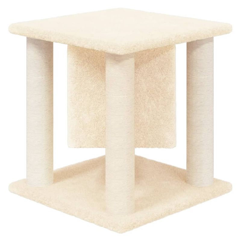 Petshop - Accesorii petshop - Jucarii animale - Ansambluri de joaca - Ansamblu de pisici cu stalpi din funie de sisal, crem, 37 cm - Infinity.ro