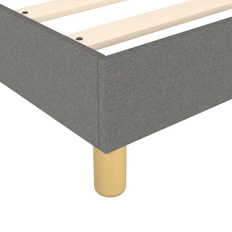 Casa si Gradina - Mobilier - Paturi si accesorii - Paturi - Cadru de pat box spring, gri inchis, 90x200 cm, textil, înălțime 25 cm - Infinity.ro