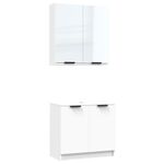 Casa si Gradina - Mobilier - Seturi de mobilier - Seturi baie - Set dulapuri de baie, 2 piese, alb, lemn prelucrat - Infinity.ro