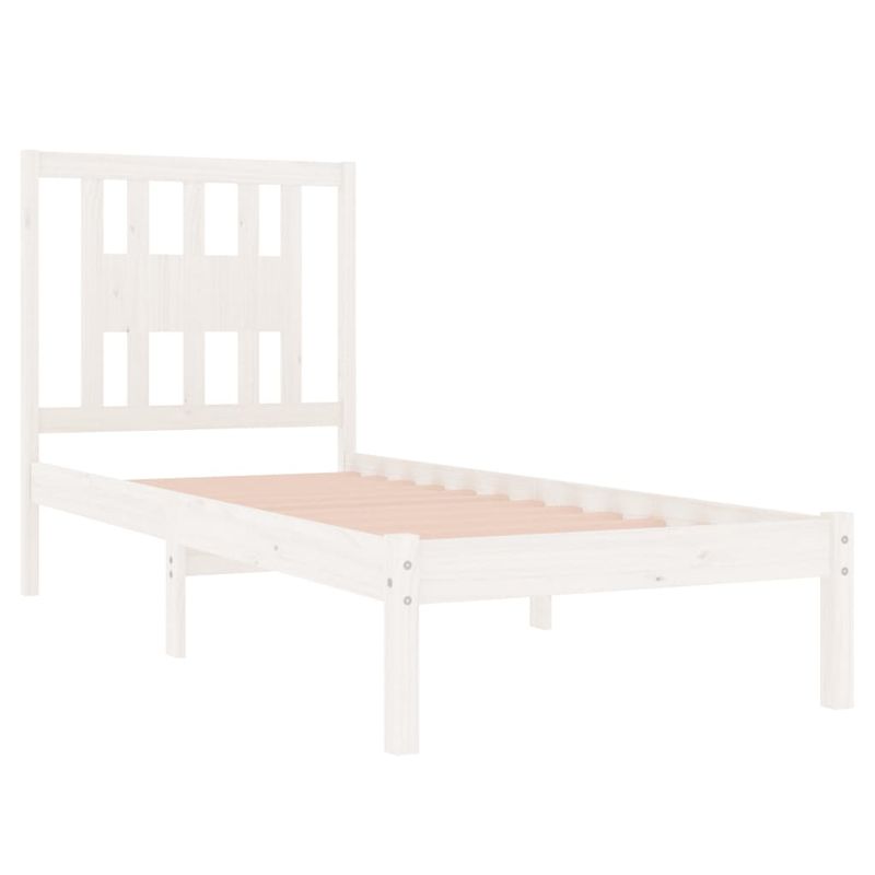 Casa si Gradina - Mobilier - Paturi si accesorii - Paturi - Cadru de pat mic single, alb, 90x190 cm, lemn masiv - Infinity.ro