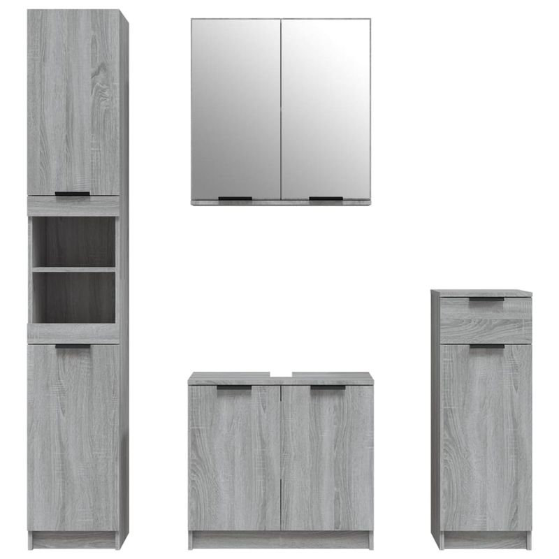 Casa si Gradina - Mobilier - Seturi de mobilier - Seturi baie - Set dulapuri de baie, 4 piese, gri sonoma, lemn prelucrat - Infinity.ro