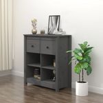 Casa si Gradina - Mobilier - Comode si corpuri - Comode - Servanta, gri, 70x35x80 cm, lemn masiv de pin - Infinity.ro