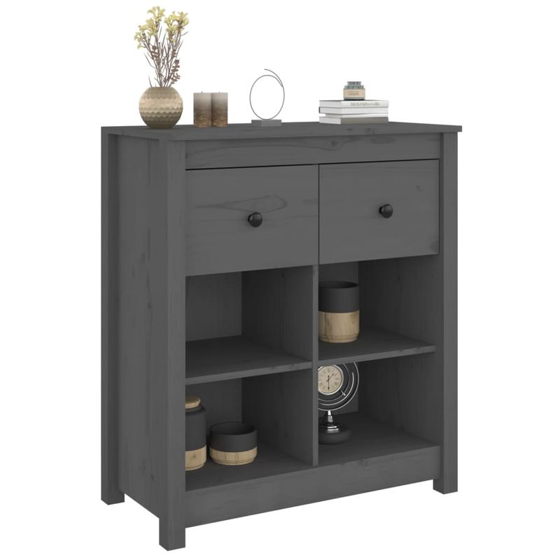 Casa si Gradina - Mobilier - Comode si corpuri - Comode - Servanta, gri, 70x35x80 cm, lemn masiv de pin - Infinity.ro