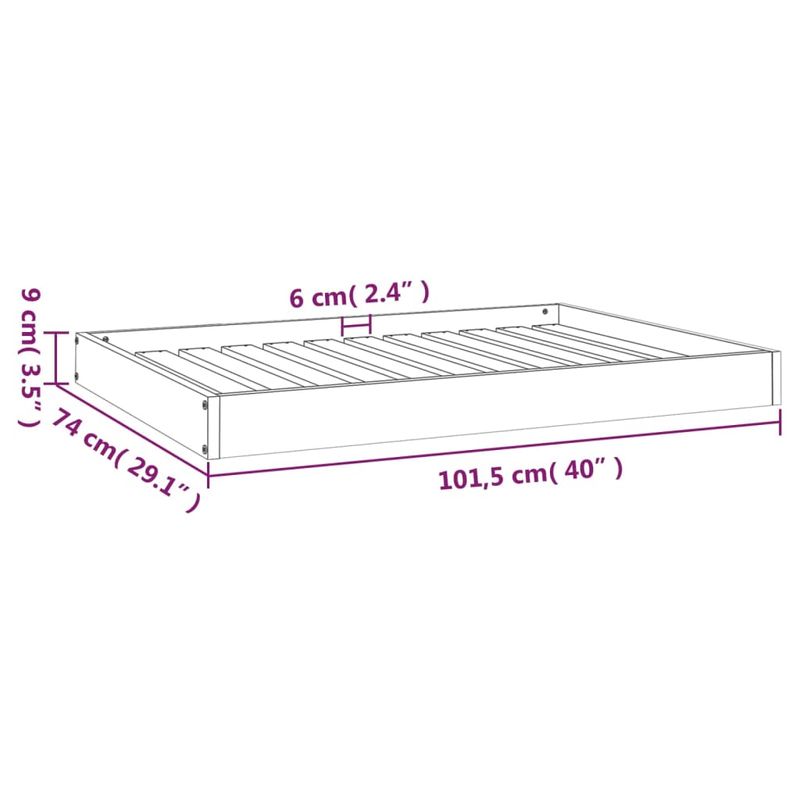 Petshop - Accesorii petshop - Culcusuri si custi - Culcusuri si saltele - Pat pentru caini, maro miere, 101,5x74x9 cm, lemn masiv pin - Infinity.ro