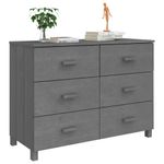 Casa si Gradina - Mobilier - Comode si corpuri - Comode - Servanta „HAMAR”, gri inchis, 113x40x80 cm, lemn masiv pin - Infinity.ro