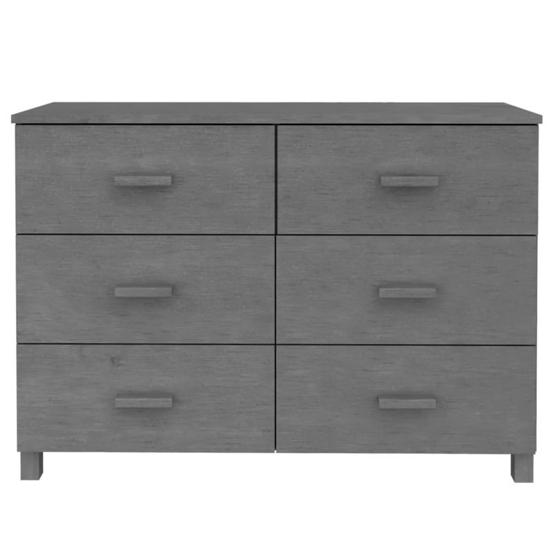Casa si Gradina - Mobilier - Comode si corpuri - Comode - Servanta „HAMAR”, gri inchis, 113x40x80 cm, lemn masiv pin - Infinity.ro