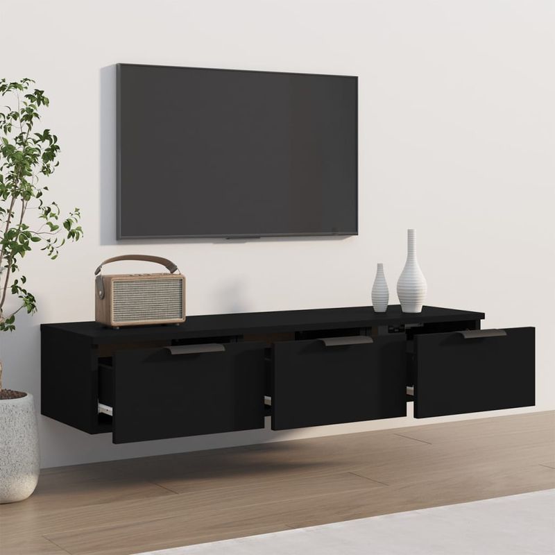 Casa si Gradina - Mobilier - Biblioteci si rafturi - Rafturi - Dulap de perete, negru, 102x30x20 cm, lemn prelucrat - Infinity.ro