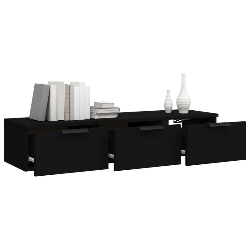 Casa si Gradina - Mobilier - Biblioteci si rafturi - Rafturi - Dulap de perete, negru, 102x30x20 cm, lemn prelucrat - Infinity.ro