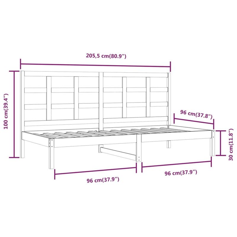 Casa si Gradina - Mobilier - Paturi si accesorii - Paturi - Pat de zi, alb, 90x200 cm, lemn masiv de pin - Infinity.ro