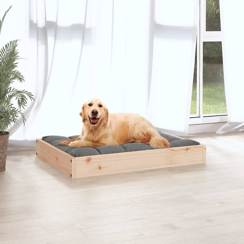 Petshop - Accesorii petshop - Culcusuri si custi - Culcusuri si saltele - Pat pentru caini, 71,5x54x9 cm, lemn masiv de pin - Infinity.ro