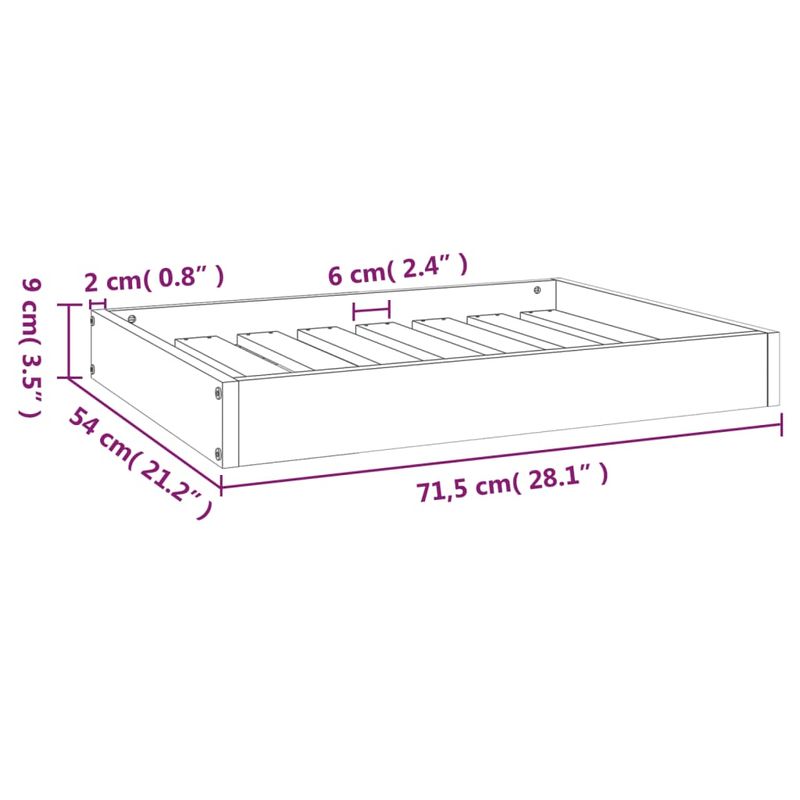 Petshop - Accesorii petshop - Culcusuri si custi - Culcusuri si saltele - Pat pentru caini, 71,5x54x9 cm, lemn masiv de pin - Infinity.ro