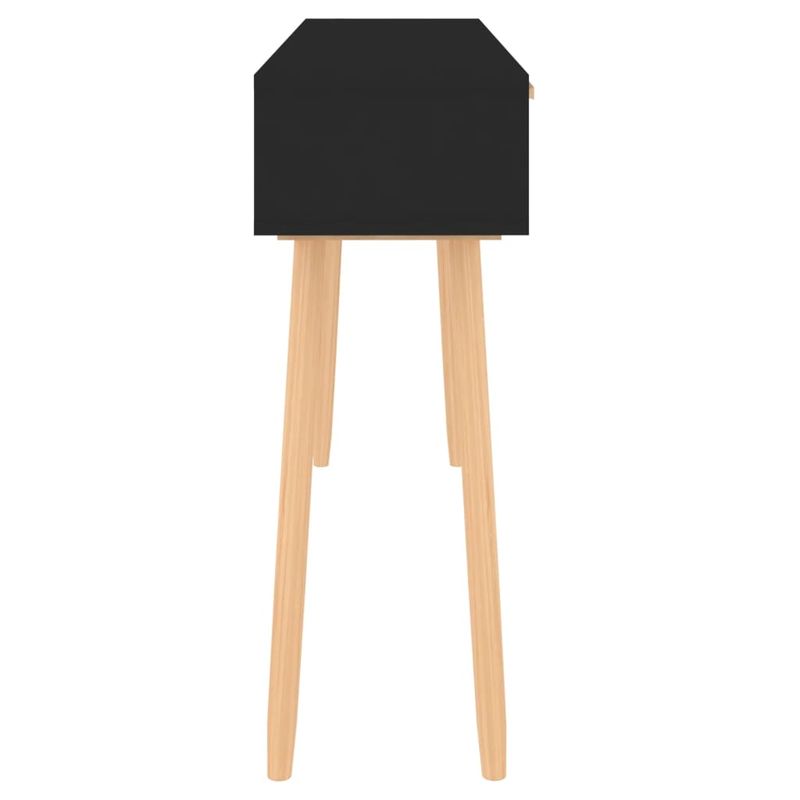 Casa si Gradina - Mobilier - Comode si corpuri - Console - Masa consola negru 105x30x75 cm lemn masiv pin si ratan natural - Infinity.ro