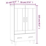 Casa si Gradina - Mobilier - Comode si corpuri - Corpuri bucatarie - Dulap inalt, gri sonoma, 70x31x115 cm, lemn compozit - Infinity.ro