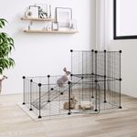 Petshop - Accesorii petshop - Culcusuri si custi - Custi interior si exterior - Cusca animale de companie cu usa 20 panouri negru 35x35 cm otel - Infinity.ro