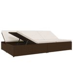 Casa si Gradina - Gradina si terasa - Mobilier exterior - Scaune si sezlonguri gradina - Sezlong/canapea rabatabila cu perne, maro, poliratan - Infinity.ro
