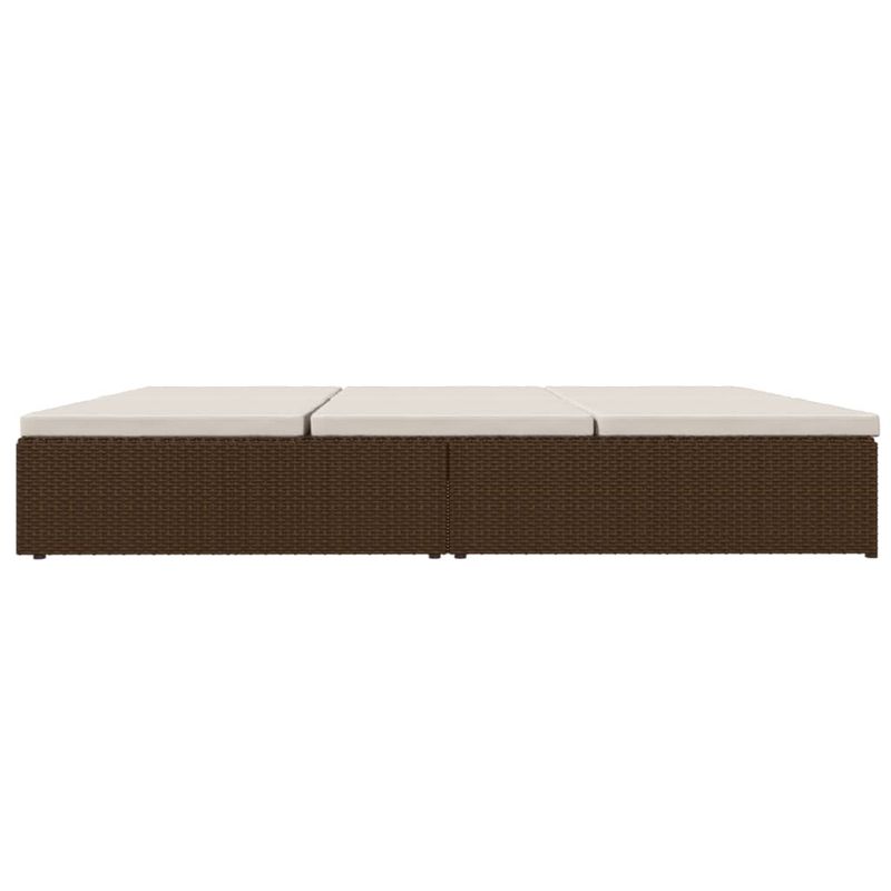Casa si Gradina - Gradina si terasa - Mobilier exterior - Scaune si sezlonguri gradina - Sezlong/canapea rabatabila cu perne, maro, poliratan - Infinity.ro