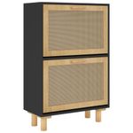Casa si Gradina - Mobilier - Organizare si depozitare - Organizator incaltaminte - Pantofar, negru, 52x25x80 cm, lemn prelucrat si ratan natural - Infinity.ro