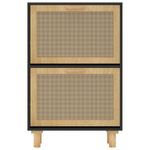 Casa si Gradina - Mobilier - Organizare si depozitare - Organizator incaltaminte - Pantofar, negru, 52x25x80 cm, lemn prelucrat si ratan natural - Infinity.ro