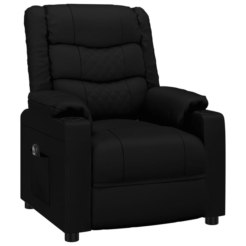 Casa si Gradina - Mobilier - Scaune si fotolii - Fotolii - Fotoliu rabatabil electric, negru, piele ecologica - Infinity.ro