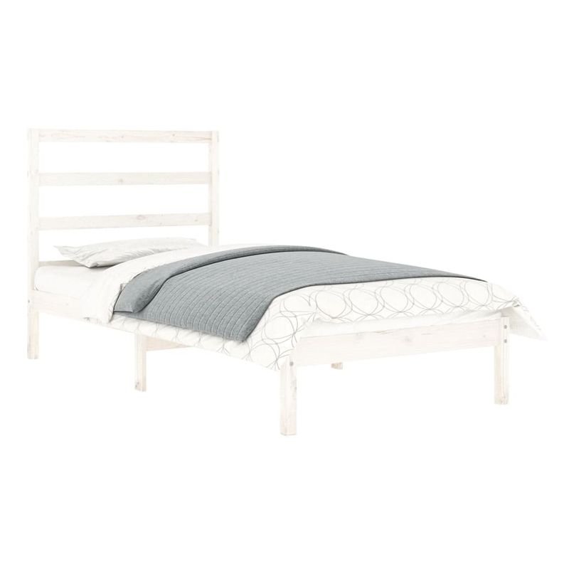 Casa si Gradina - Mobilier - Paturi si accesorii - Paturi - Cadru de pat mic single, alb, 90x190 cm, lemn masiv - Infinity.ro