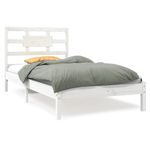 Casa si Gradina - Mobilier - Paturi si accesorii - Paturi - Cadru de pat mic single, alb, 90x200 cm, lemn masiv - Infinity.ro