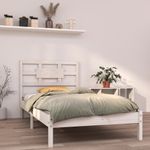 Casa si Gradina - Mobilier - Paturi si accesorii - Paturi - Cadru de pat mic single, alb, 90x200 cm, lemn masiv - Infinity.ro