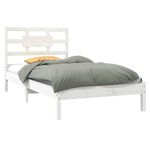 Casa si Gradina - Mobilier - Paturi si accesorii - Paturi - Cadru de pat mic single, alb, 90x200 cm, lemn masiv - Infinity.ro
