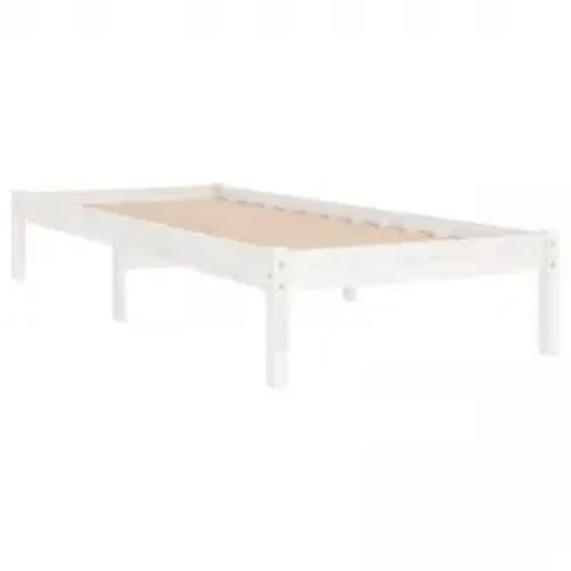 Casa si Gradina - Mobilier - Paturi si accesorii - Paturi - Cadru de pat mic single, alb, 90x200 cm, lemn masiv - Infinity.ro