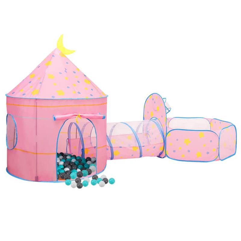 Jucarii, Copii si Bebe - Jucarii si jocuri - Jucarii de exterior - Casute si corturi copii - Cort de joaca pentru copii cu 250 bile, roz, 301x120x128 cm, multicolor 1 - Infinity.ro