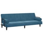Casa si Gradina - Mobilier - Canapele si coltare - Canapele - Canapea extensibila cu cotiere, catifea albastra - Infinity.ro
