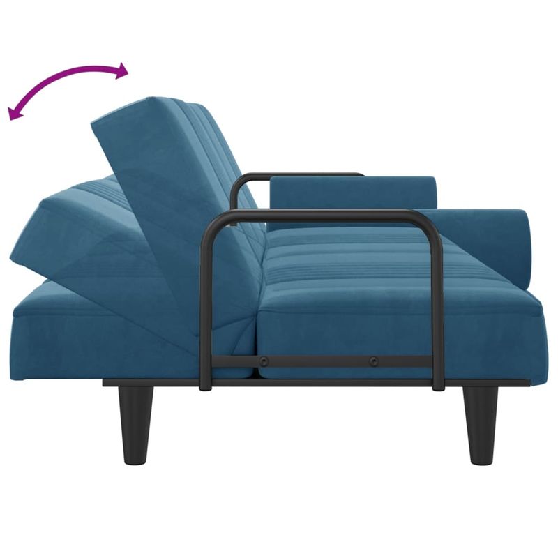 Casa si Gradina - Mobilier - Canapele si coltare - Canapele - Canapea extensibila cu cotiere, catifea albastra - Infinity.ro