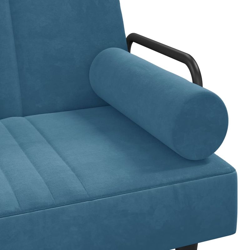 Casa si Gradina - Mobilier - Canapele si coltare - Canapele - Canapea extensibila cu cotiere, catifea albastra - Infinity.ro