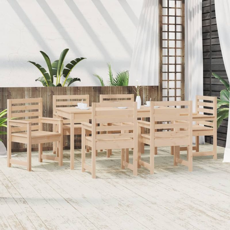 Casa si Gradina - Gradina si terasa - Mobilier exterior - Seturi mobila gradina - Set cu masa de gradina, 7 piese, lemn masiv de pin - Infinity.ro