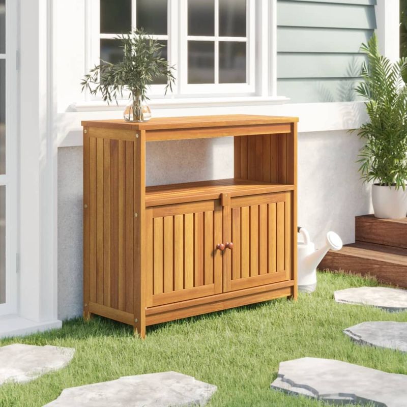 Casa si Gradina - Gradina si terasa - Mobilier exterior - Mese gradina - Masa consola de gradina, 80x35x75 cm, lemn masiv de acacia - Infinity.ro