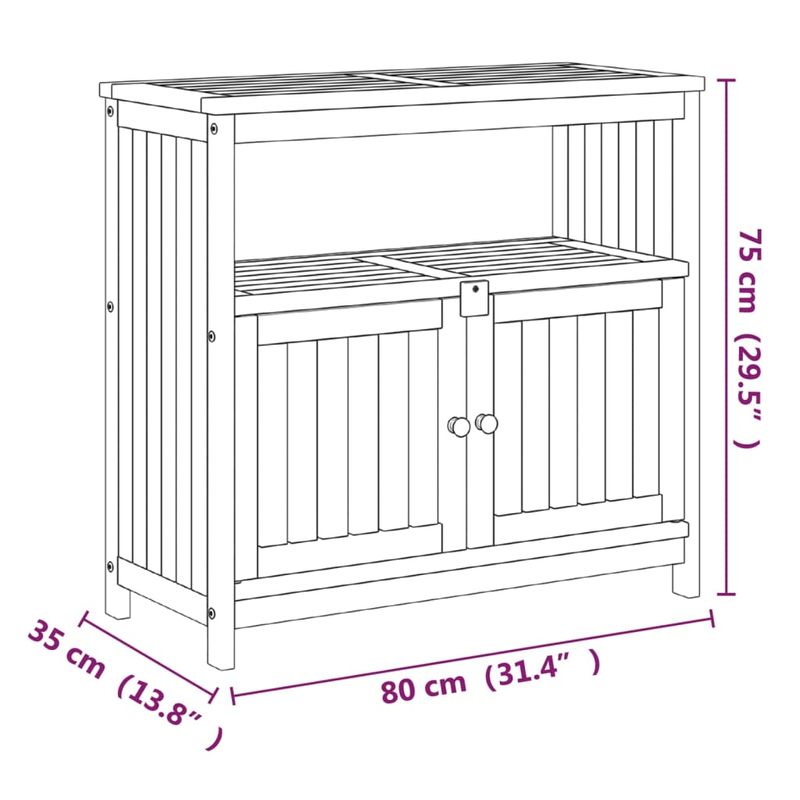 Casa si Gradina - Gradina si terasa - Mobilier exterior - Mese gradina - Masa consola de gradina, 80x35x75 cm, lemn masiv de acacia - Infinity.ro
