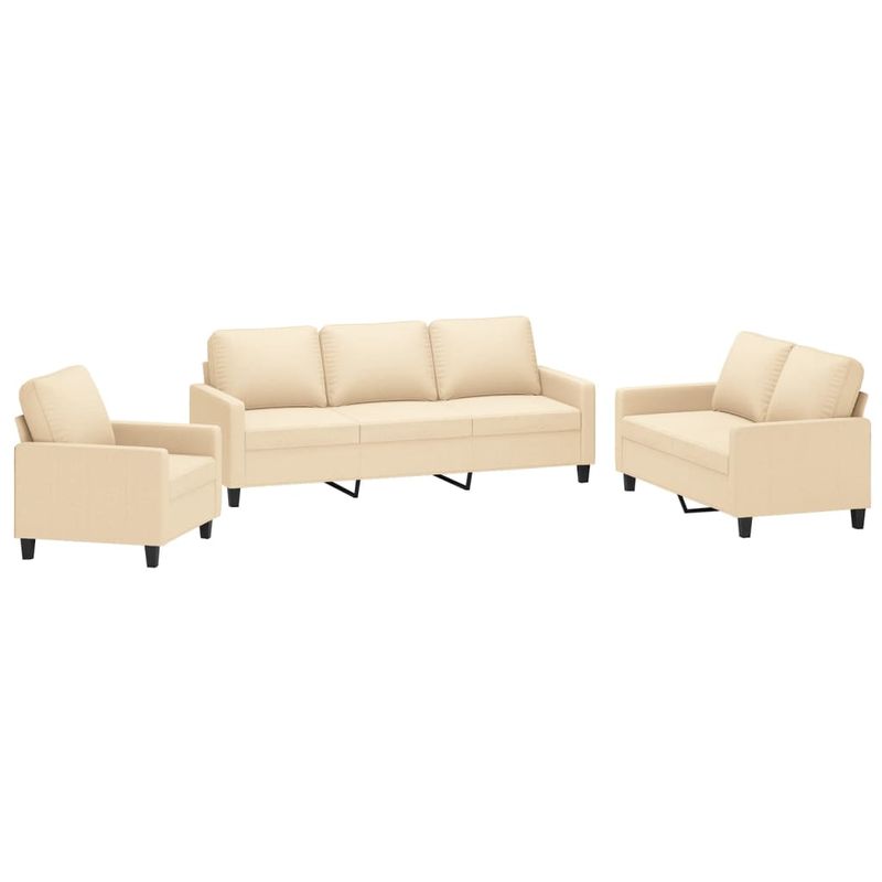 Casa si Gradina - Mobilier - Seturi de mobilier - Seturi living - Set de canapele cu perne, 3 piese, crem, textil - Infinity.ro