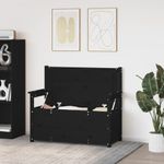 Casa si Gradina - Mobilier - Canapele si coltare - Banchete - Banca, negru, 112,5x51,5x96,5 cm, lemn masiv de pin - Infinity.ro