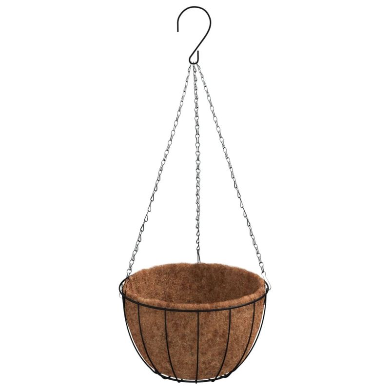 Casa si Gradina - Gradinarit si plante - Plante si ghivece - Ghivece si suporturi - Jardiniere suspendate captuseala cocos 4buc negru Ø40x63cm otel - Infinity.ro