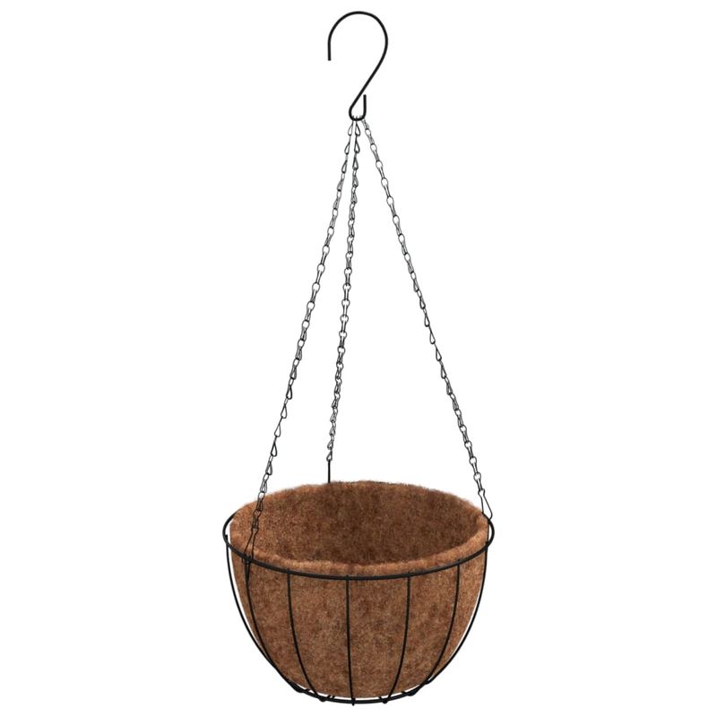 Casa si Gradina - Gradinarit si plante - Plante si ghivece - Ghivece si suporturi - Jardiniere suspendate captuseala cocos 4buc negru Ø40x63cm otel - Infinity.ro