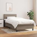 Casa si Gradina - Mobilier - Paturi si accesorii - Paturi - Pat box spring cu saltea, gri taupe, 90x200 cm, textil - Infinity.ro