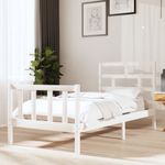 Casa si Gradina - Mobilier - Paturi si accesorii - Paturi - Cadru de pat mic single, alb, 90x190 cm, lemn masiv de pin - Infinity.ro