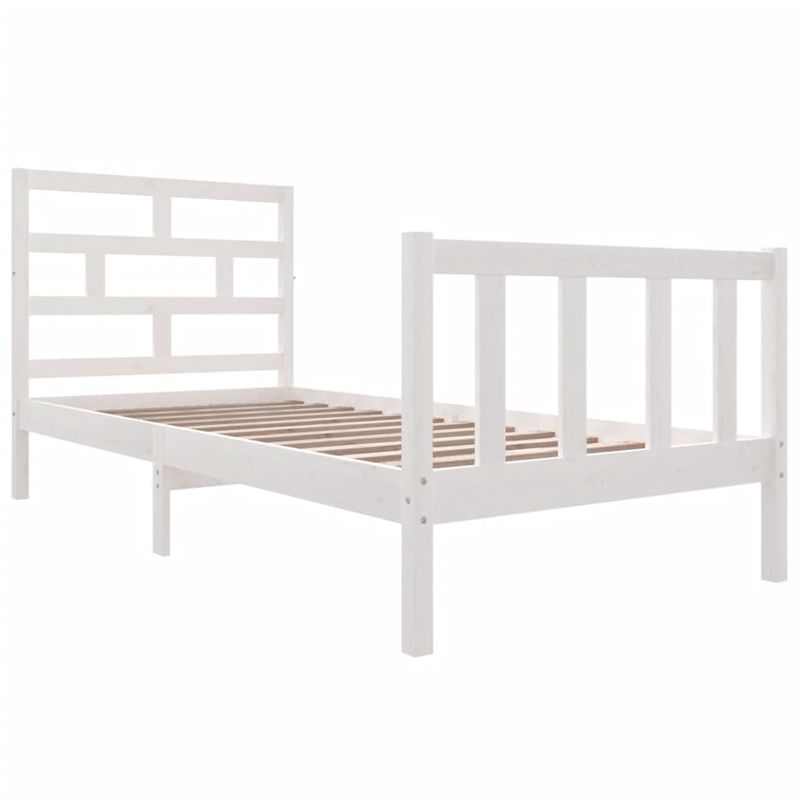 Casa si Gradina - Mobilier - Paturi si accesorii - Paturi - Cadru de pat mic single, alb, 90x190 cm, lemn masiv de pin - Infinity.ro