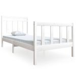 Casa si Gradina - Mobilier - Paturi si accesorii - Paturi - Cadru de pat mic single, alb, 90x190 cm, lemn masiv - Infinity.ro